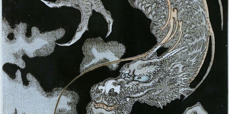 Dragon in the Clouds- Totoya Hokkei, classical woodblock print